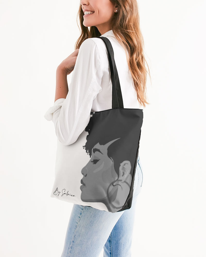 By Sabrina Trend Tote Canvas Zip Tote